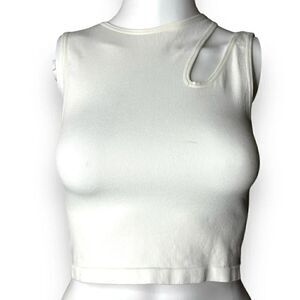 Bella Movement Stretchy Crop Top White Size Medium